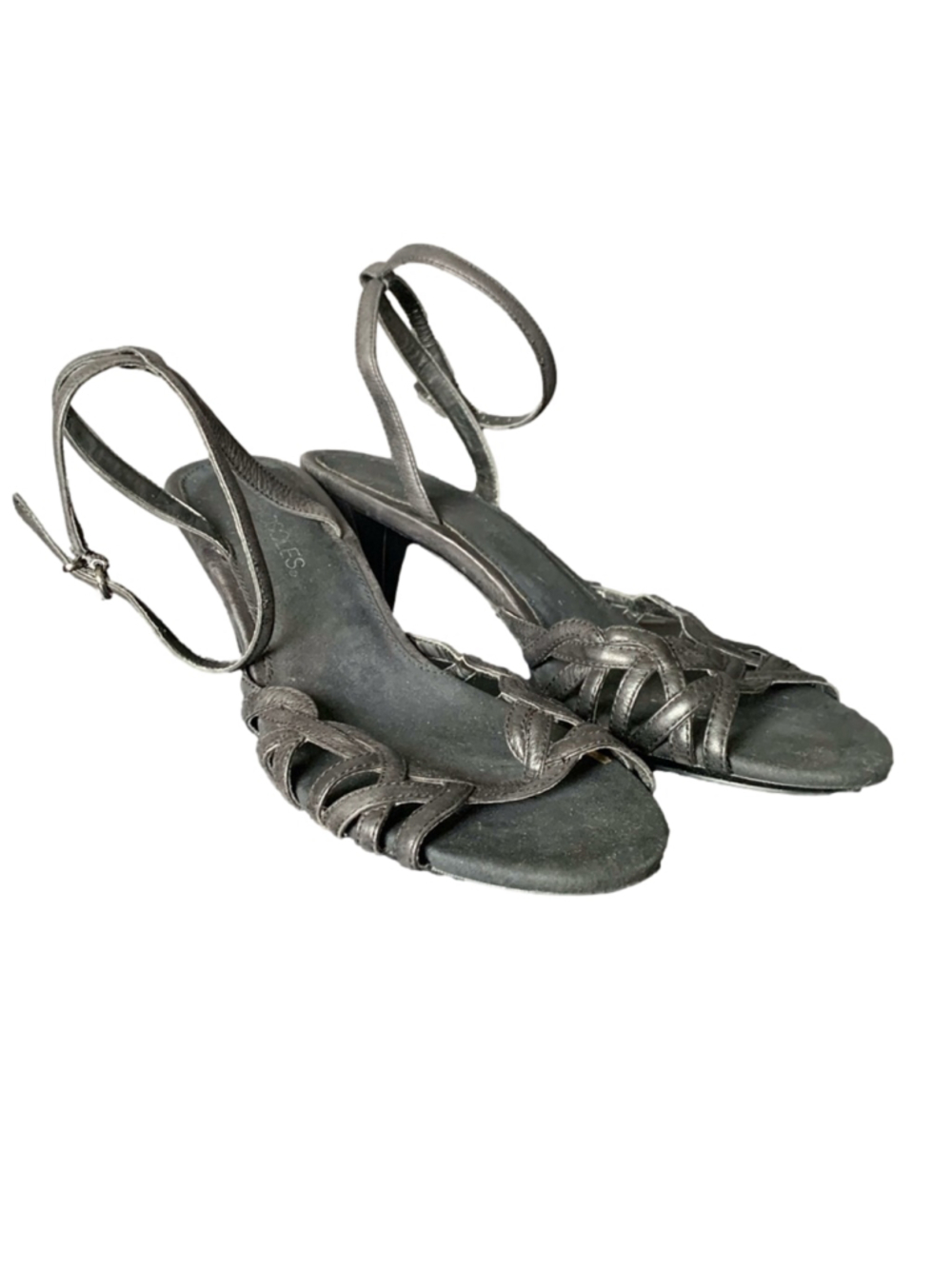 Aerosoles black strappy open toe heel sandals 8.5
